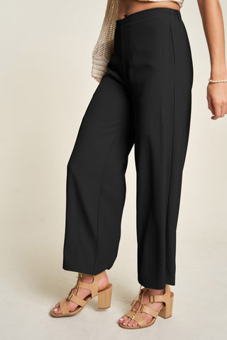 Davi & Dani Wide Leg Mid-Rise Pants - 1985 the VAULT Boutique