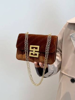 Solid Color Chain Shoulder Bag - 1985 the VAULT Boutique