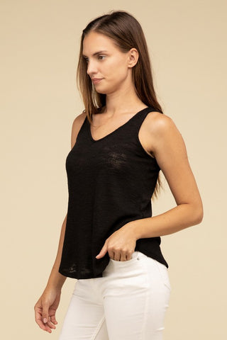 Basic V Neck Sleeveless Cami Top - 1985 the VAULT Boutique