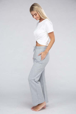 Lounge Wide Pants with Drawstrings - 1985 the VAULT Boutique