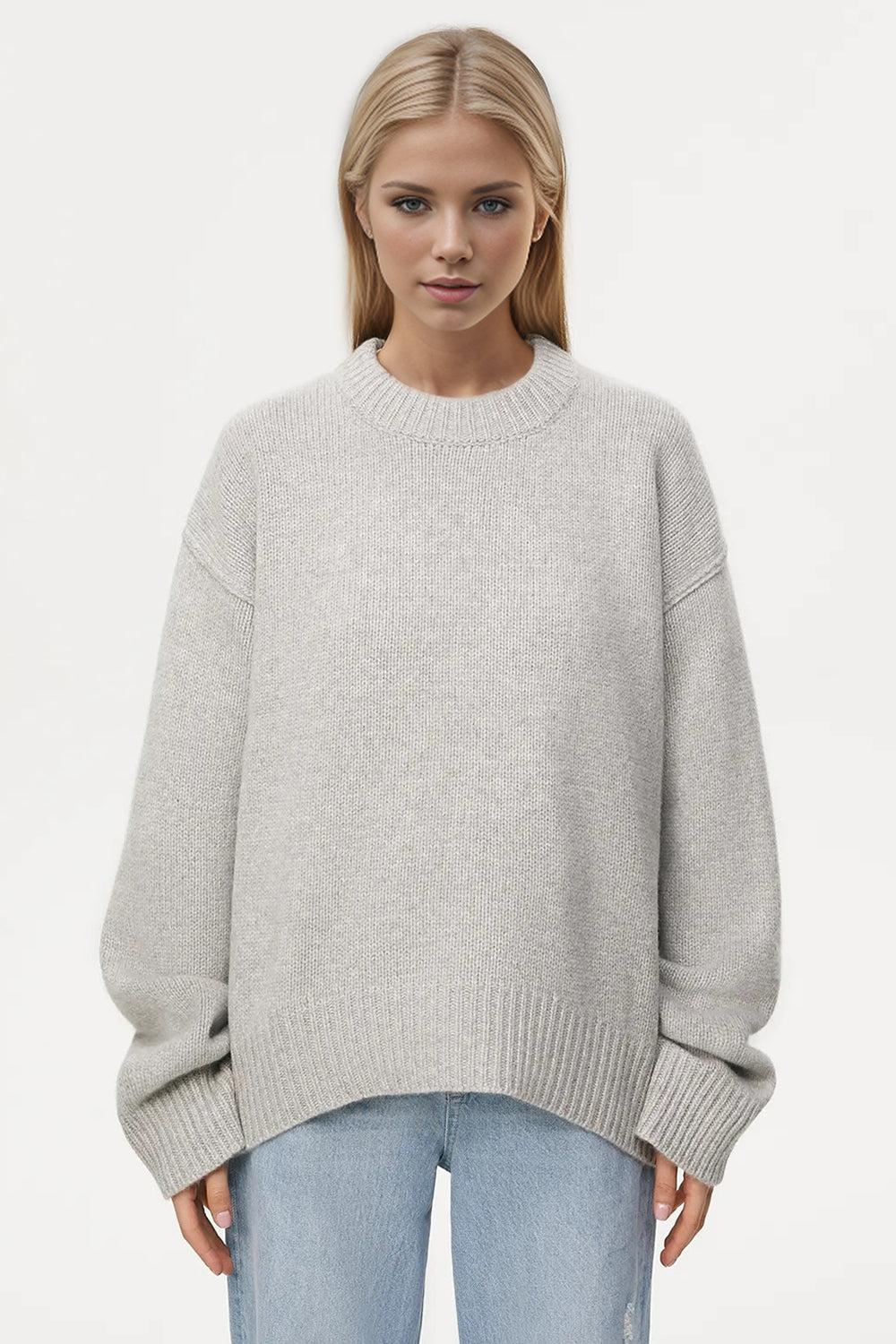 Basic Bae Round Neck Dropped Shoulder Sweater - 1985 the VAULT Boutique