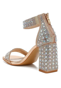 Cady Rhinestones And Sequins Block Sandals - 1985 the VAULT Boutique