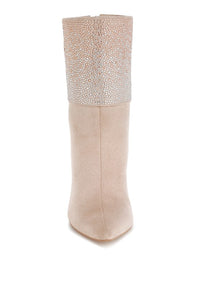 Podstar Rhinestones Embellished Foldover Boots - 1985 the VAULT Boutique