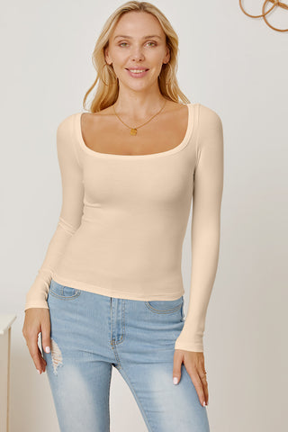 Square Neck Long Sleeve T-Shirt - 1985 the VAULT Boutique