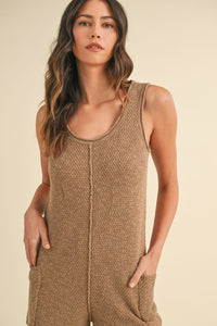 MABLE Sleeveless Knit Crop Jumpsuit with Pockets - 1985 THE VAULT