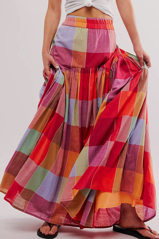 Color Block Elastic Waist Maxi Skirt - 1985 the VAULT Boutique