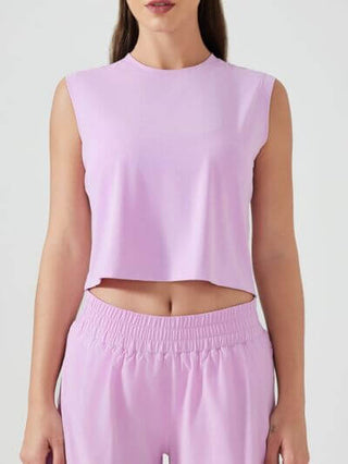 Millennia Round Neck Cropped Active Tank - 1985 the VAULT Boutique