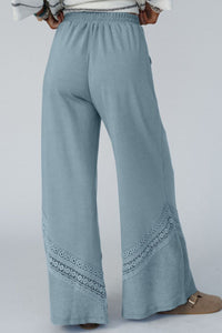 Lace Detail Wide Leg Pants - 1985 the VAULT Boutique