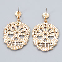 Skull Rhinestone Alloy Earrings - 1985 the VAULT Boutique