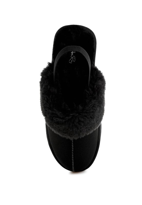 Kutchu Faux Fur Trim Platform Classic Slingback - 1985 the VAULT Boutique