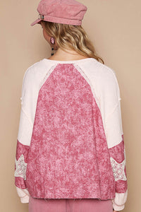 POL Lace Detail Floral Pattern V Neck Top - 1985 the VAULT Boutique