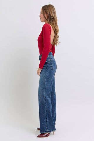 Judy Blue Full Size Raw Hem Mid Rise Jeans - 1985 the VAULT Boutique