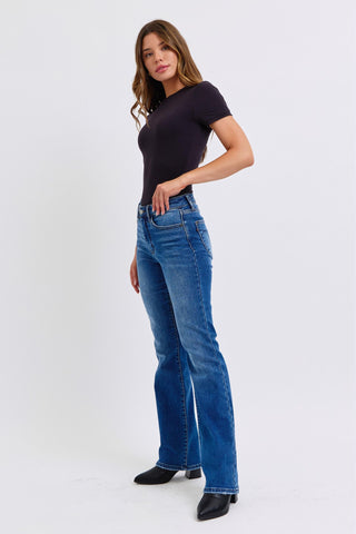 Judy Blue Full Size Mid-Rise Bootcut Jeans with Pockets - 1985 the VAULT Boutique