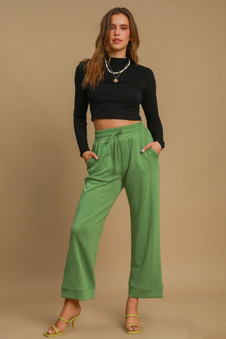 Umgee Drawstring Wide Leg Pants with Pockets - 1985 the VAULT Boutique