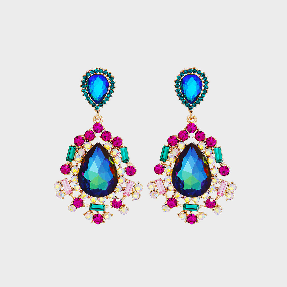 Teardrop Shape Rhinestone Alloy Dangle Earrings - 1985 the VAULT Boutique