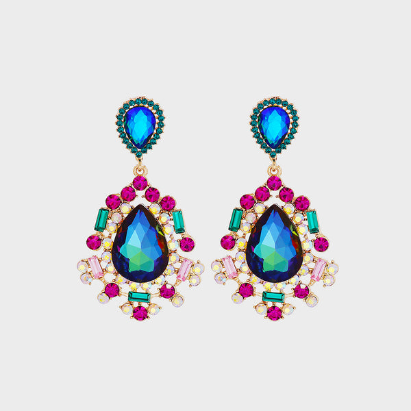 Teardrop Shape Rhinestone Alloy Dangle Earrings - 1985 the VAULT Boutique