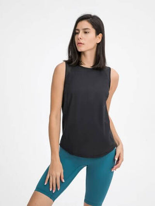 Millennia Cutout Back Round Neck Active Tank - 1985 the VAULT Boutique