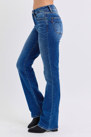 Judy Blue Full Size Mid-Rise Bootcut Jeans with Pockets - 1985 the VAULT Boutique