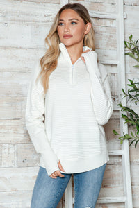 Half Zip Long Sleeve Knit Top - 1985 the VAULT Boutique