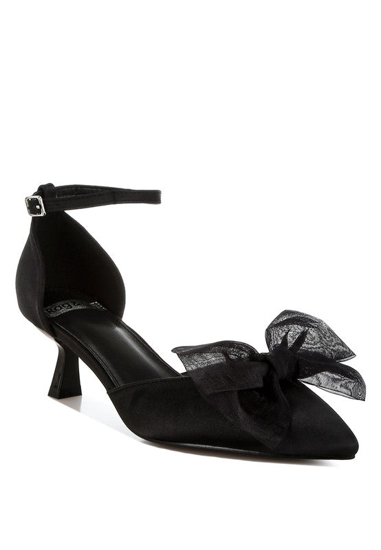 Cadell Bow Detail Satin Sandals - 1985 the VAULT Boutique