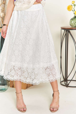 ADORA Elastic Waist Lace Midi Skirt - 1985 the VAULT Boutique