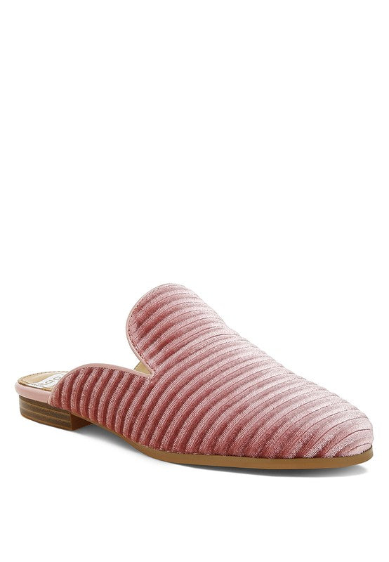 Ouzini Velvet Textured Slip On Mules - 1985 the VAULT Boutique