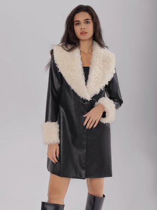 Fuzzy Long Sleeve Longline Coat - 1985 the VAULT Boutique