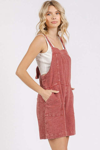 Mittoshop Textured Knotted Wide Strap Overalls - 1985 the VAULT Boutique