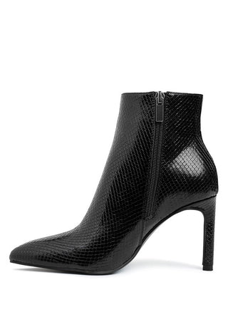 Tatria Textured Stiletto Heel Ankle Boots - 1985 the VAULT Boutique