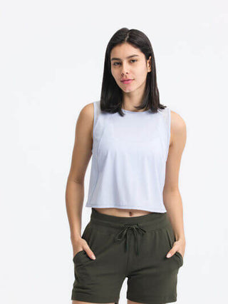 Millennia Round Neck Cropped Active Tank - 1985 the VAULT Boutique