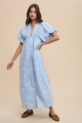 Annie Wear Floral Smock Detail Puff Sleeve Dress - 1985 the VAULT Boutique