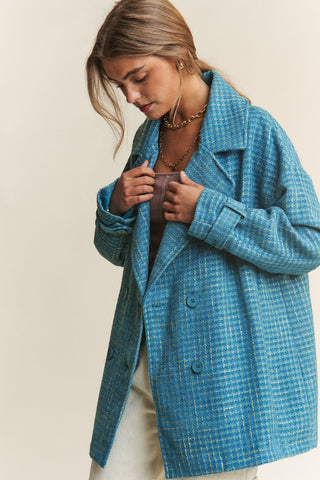 J.NNA Tweed Double-Breasted Long Sleeve Coat - 1985 the VAULT Boutique