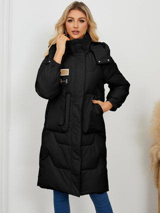 Long Sleeve Longline Hooded Winter Coat - 1985 the VAULT Boutique