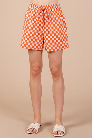 Ces Femme Checkered Round Neck Top and Shorts Set - 1985 the VAULT Boutique