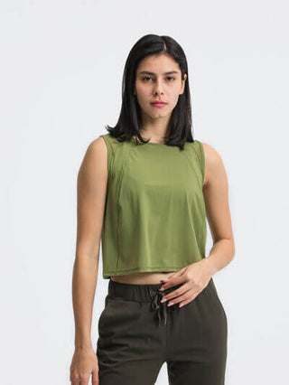 Millennia Round Neck Cropped Active Tank - 1985 the VAULT Boutique