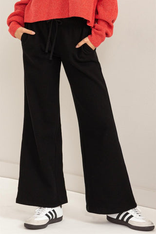 The Feelin Cute Mid-Rise Drawstring Wide Leg Pants - 1985 the VAULT Boutique