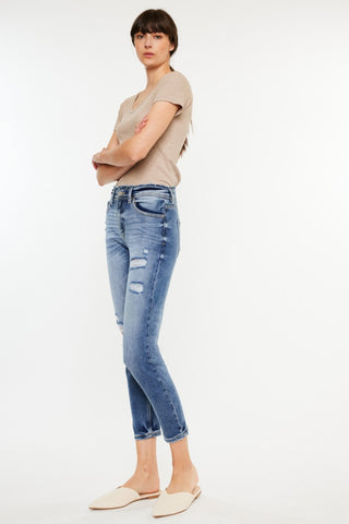 Kancan High Rise Distressed Mom Jeans - 1985 the VAULT Boutique