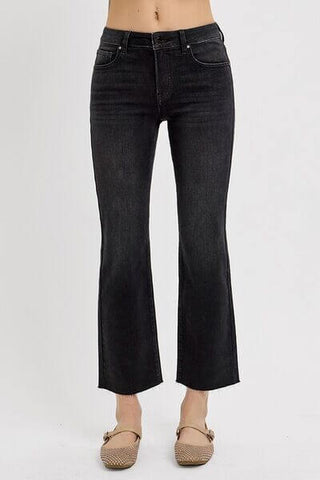 RISEN Tummy Control Mid Rise Crop Straight Jeans - 1985 the VAULT Boutique