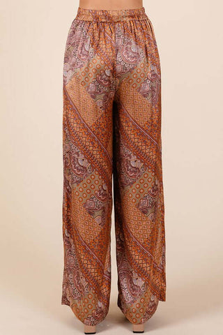 Mittoshop Paisley Patchwork Print Satin Wide Leg Pants - 1985 the VAULT Boutique