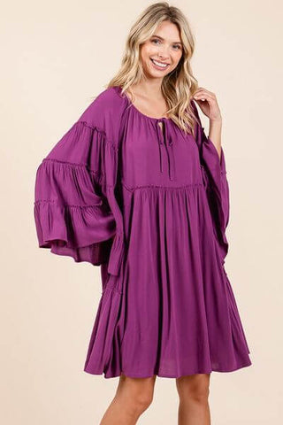 Mittoshop Frill Tie Neck Bell Sleeve Dress - 1985 the VAULT Boutique