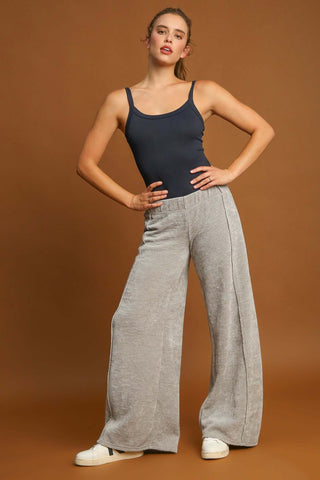 Umgee Elastic Waist Wide Leg Pants - 1985 the VAULT Boutique