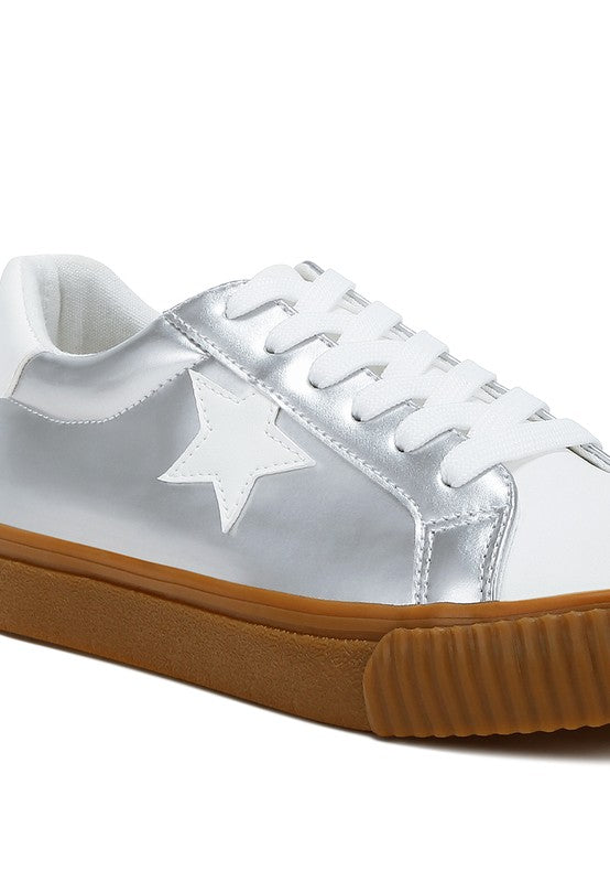 Jumping Jacks Metallic Faux Leather Star Sneakers - 1985 the VAULT Boutique