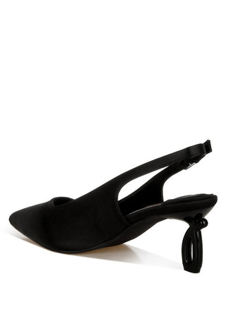 Vinca Satin Pointed Toe Slingbacks - 1985 the VAULT Boutique