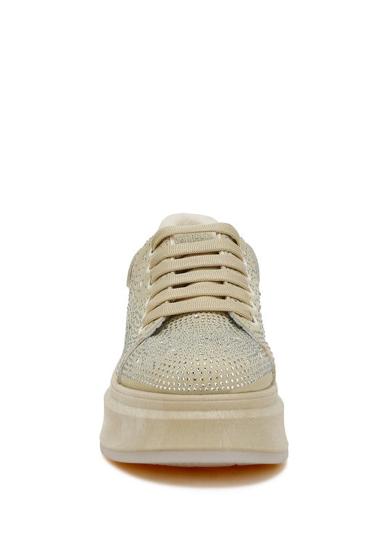 Jitter Bug Rhinestones Embellished Chunky Sneakers - 1985 the VAULT Boutique