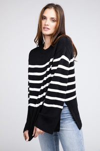 Ribbed Hem Stripe Sweater - 1985 the VAULT Boutique