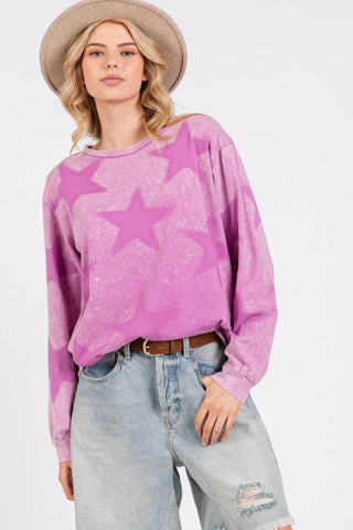 SAGE + FIG Mineral Wash Star Pattern T-Shirt - 1985 the VAULT Boutique