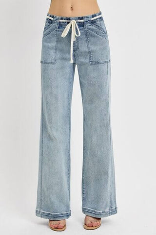 RISEN Full Size Straight Leg Jeans with Pockets Plus Size - 1985 the VAULT Boutique