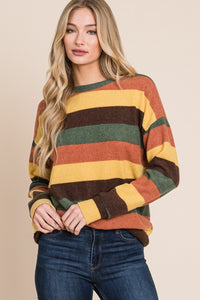 BOMBOM Multi-Color Striped Knit Top - 1985 the VAULT Boutique