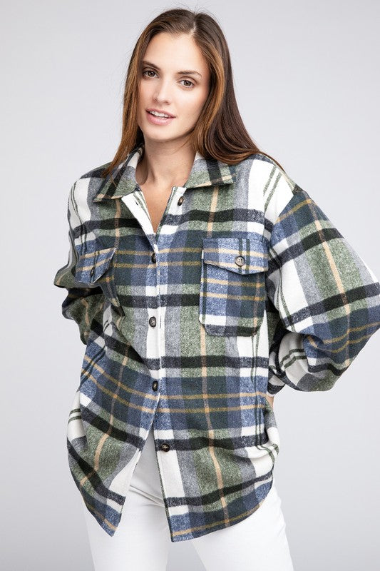 Textured Shirt With Big Checkered Point - 1985 the VAULT Boutique