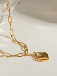 18K Gold-Plated Stainless Steel Heart Pendant Necklace - 1985 the VAULT Boutique